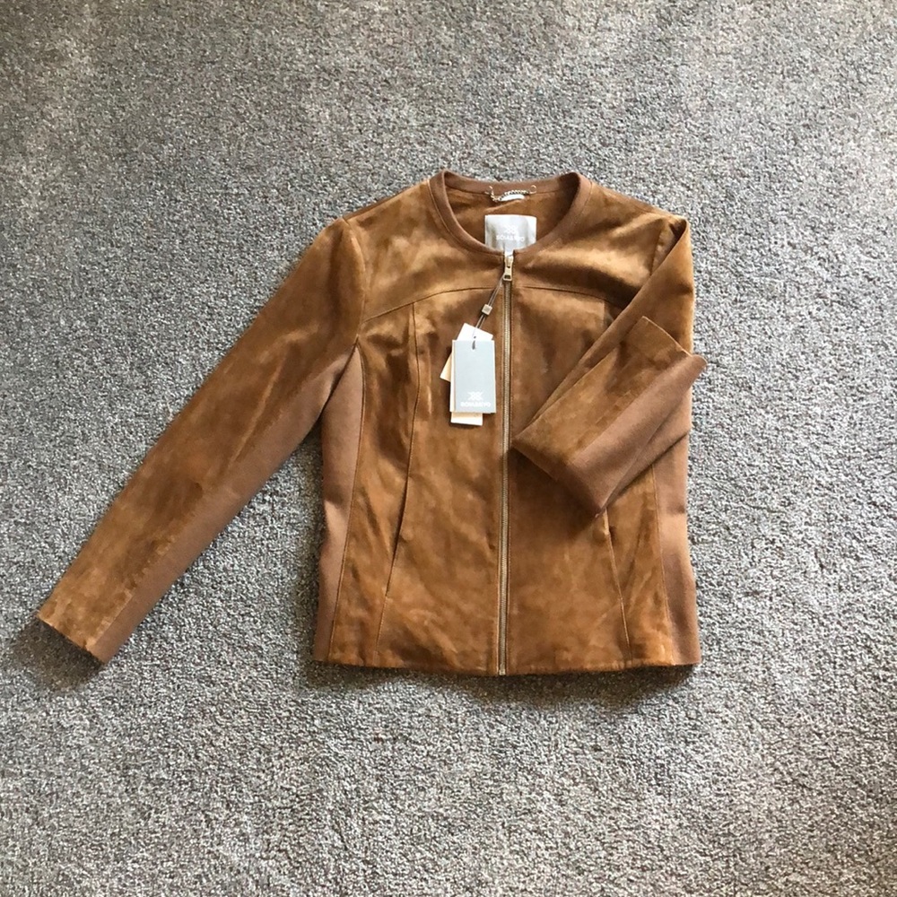 Soia & Kyo Regna Suede Jacket in Camel with original tags.